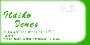 ildiko dencs business card